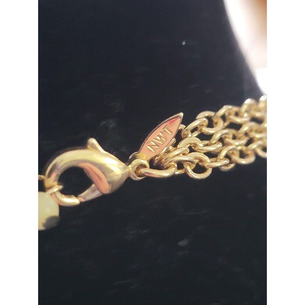 GALLICA Rose, Navy, Blue Quartz VTG 3 row necklace 35ctw stamped NWT - Picture 4 of 5